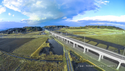 JR常磐線・常磐線相馬（福島県相馬市）―浜吉田（宮城県亘理町）間の復旧工事による新設路線　
ラジコン空撮/仙台市 写真スタジオのロイヤル撮影の一例